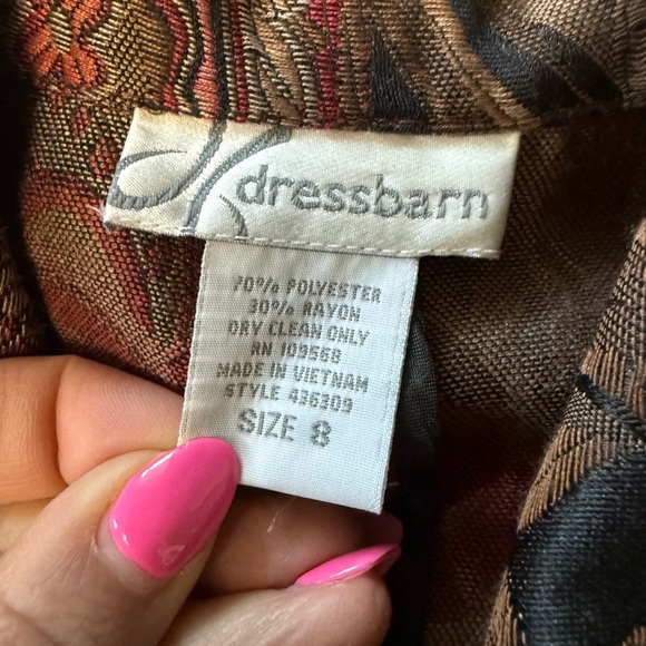 Vintage Dress Barn Tapestry Floral Zip Up Jacket Women’s Size 8 - Picture 5 of 7